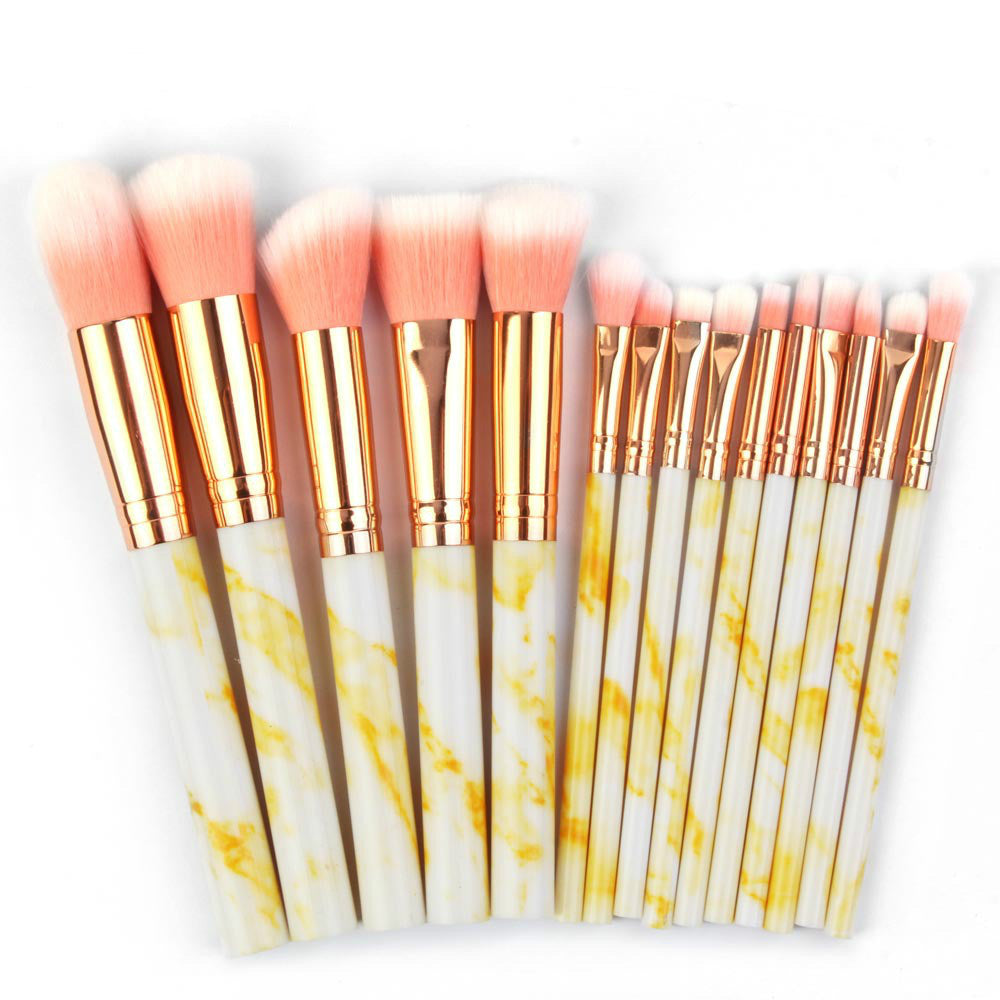 Set of 15 marbling makeup brushes Set of 15 marbling makeup brushes
